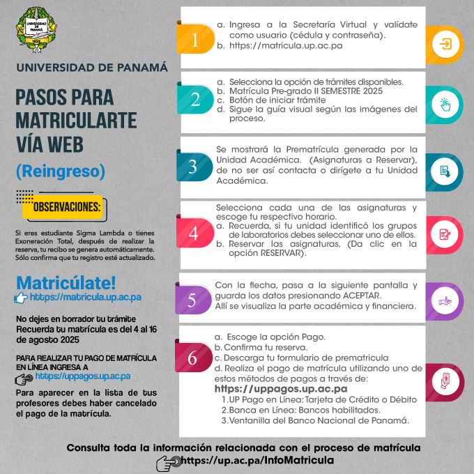 Pasos para matrícula - estudiantes de reingreso 2025
