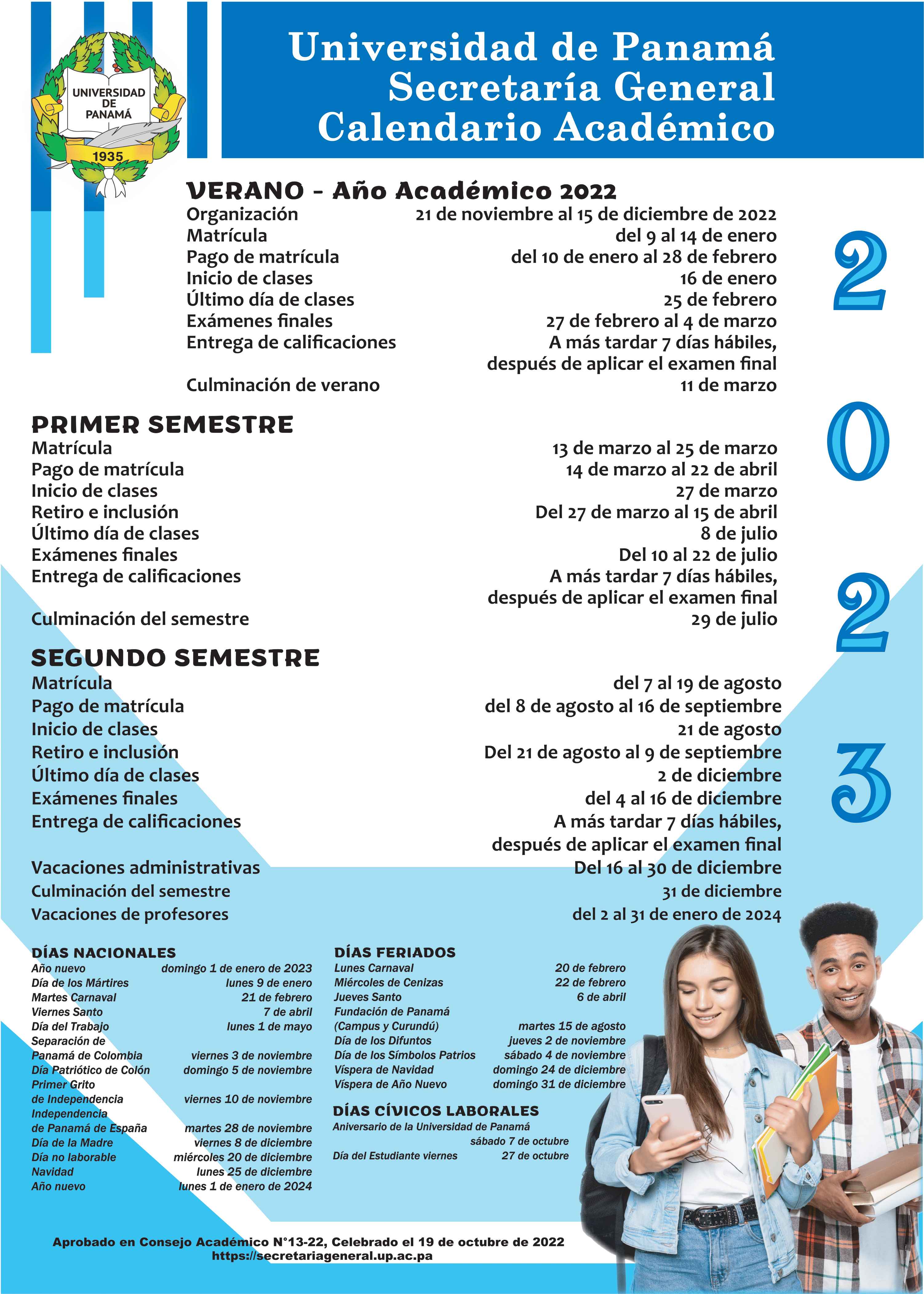 calendario académico 2023 semestral